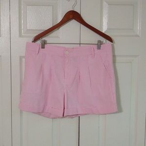 Seesucker striped front pocket cuffed shorts Size XL